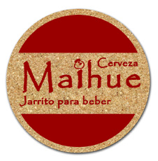 Posavasos de material corcho impresos con logo por ambos lados en un color de espesor de 3 mm